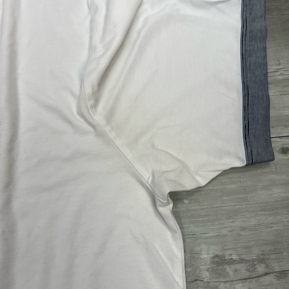 Travis Mathew White w/ Stripe Collar Golf Polo Shirt XL - Picture 2 of 7
